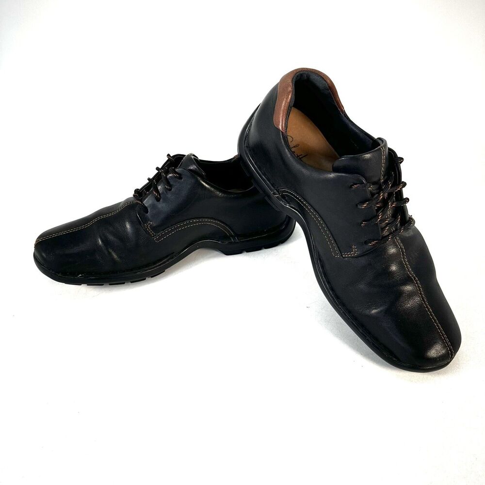 Cole Haan Zeno Oxford Leather Shoes Mens Size 7.5 Black Lace-Up C04073